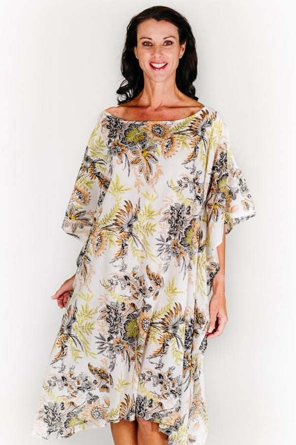 Nika Island Mid Length Kaftan Dress | Laloom Kaftans